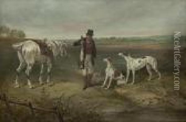 Hare Coursing Oil Painting - Snr William Shayer
