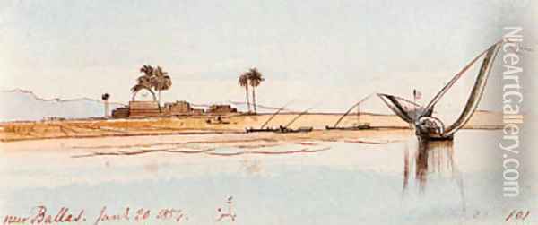 Near Ballas, Egypt Oil Painting - Edward Lear