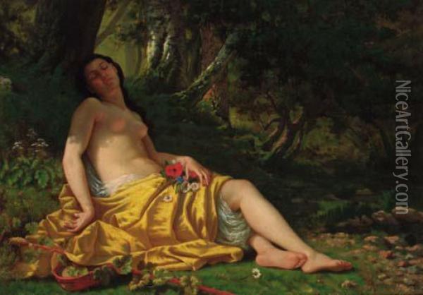 The Sleeping Beauty Oil Painting - Alfred-Charles Foulongne