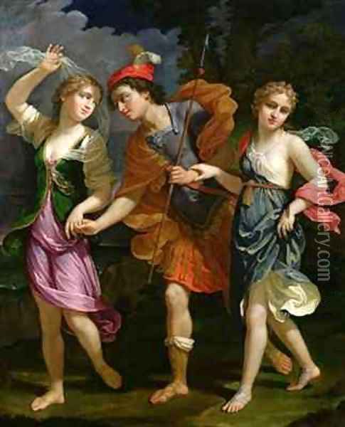 Theseus with Ariadne and Phaedra Oil Painting - Benedetto Gennari