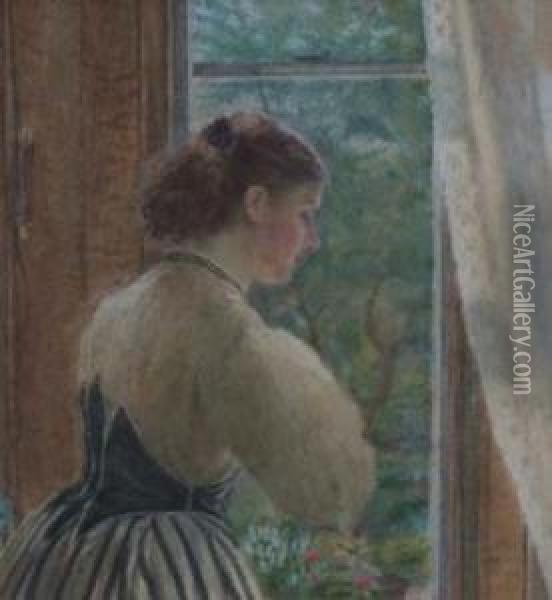 At The Window Oil Painting - Robert Bruce Wallace