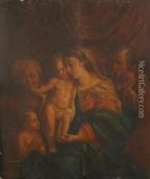 The Holy Family Oil Painting - Pompeo Gerolamo Batoni