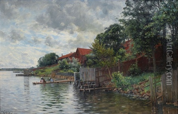 Vid Vatterns Strand Oil Painting - Johan Ericson