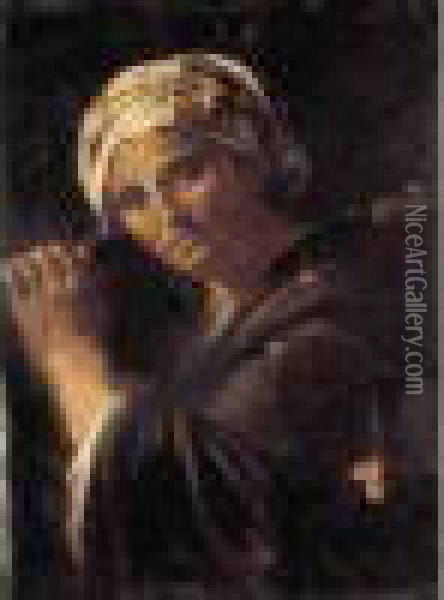 Portrait De Femme Au Turban Oil Painting - Pier Francesco Mola