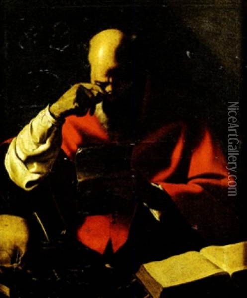 Saint Jerome A L'encrier Oil Painting - Georges de La Tour