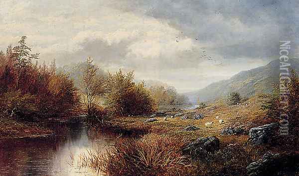 On The Derwent, Derbyshire Oil Painting - William Mellor