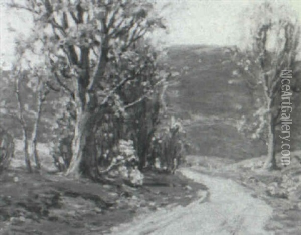 Country Road Oil Painting - John J. Inglis