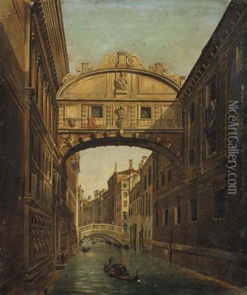 Le Pont Des Soupirs A Venise Oil Painting - Frans Vervloet
