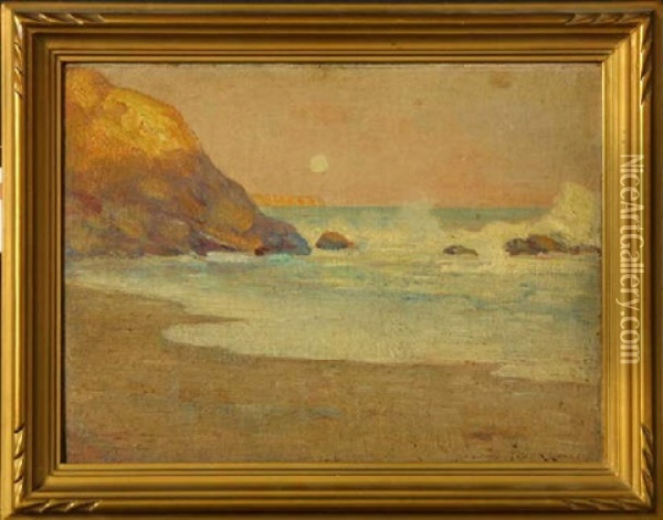 Moonlight Coastal Oil Painting - Frank Coburn