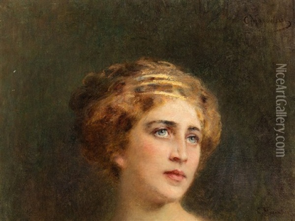 Portrait Of A Roman Woman Oil Painting - Konstantin Egorovich Makovsky