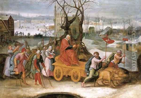 An allegory of the month of December Oil Painting - Flemish School