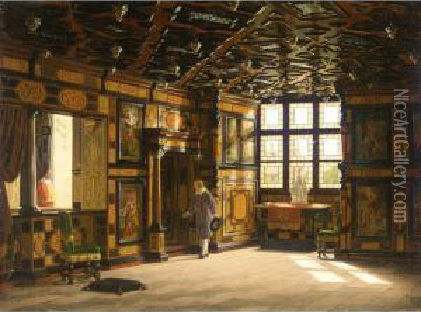The Oratory Of Frederiksborg Castle Oil Painting - Heinrich Hansen