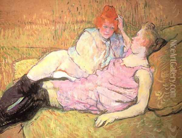 On The Sofa Oil Painting - Henri De Toulouse-Lautrec