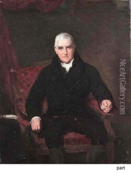 Portrait Of John Scott, 1st Earl Of Eldon In A Black Coat And White Stock (+ Another; 2 Works) Oil Painting - Dorofield Hardy
