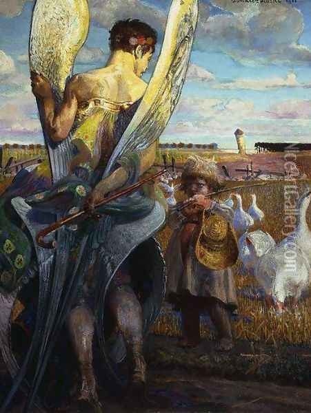 Angel, I will Follow You Oil Painting - Jacek Malczewski