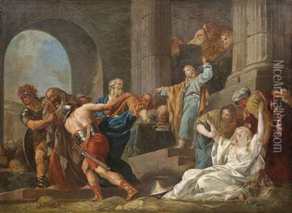 Die Befreiung Susannas Durch Daniel (la Justification De Suzanne) Oil Painting - Francois Guillaume Menageot