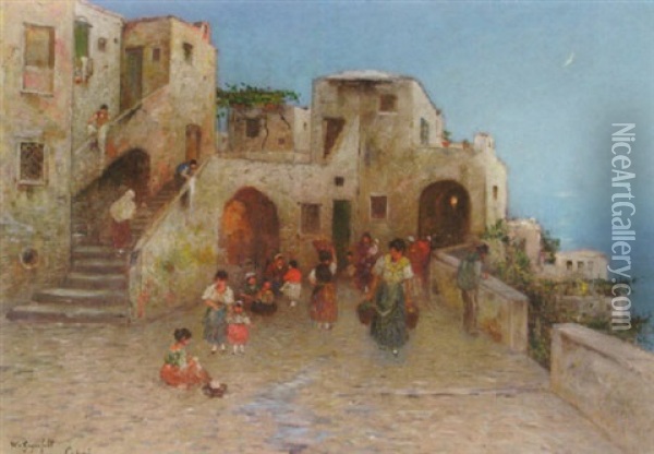 Stadsmotiv, Capri Oil Painting - Wilhelm von Gegerfelt
