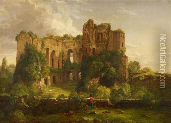 Part Of The Ruins Of Kenilworth Castle Oil Painting - Thomas Cole