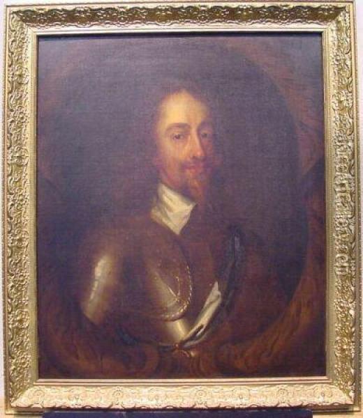 Bust Portrait Of Charles I In Armor Oil Painting - Sir Anthony Van Dyck