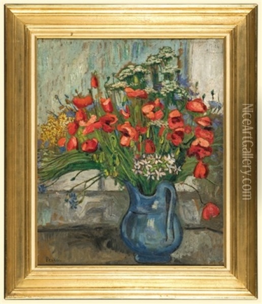 Country Flowers Oil Painting - Jean Peske
