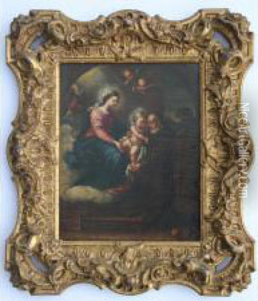 The Vision Of St. Francis Oil Painting - Bartolomeo Giuseppe Chiari