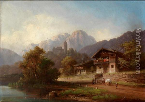 Tiroler Landschaft Oil Painting - Anton Doll
