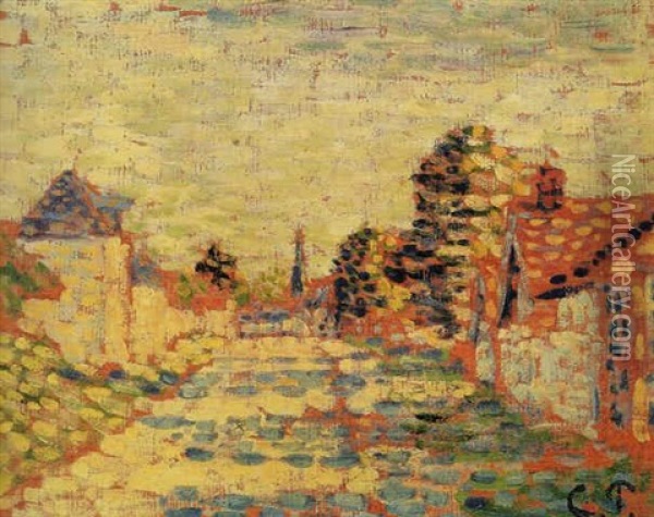 Entree Du Village D'eragny Oil Painting - Camille Pissarro