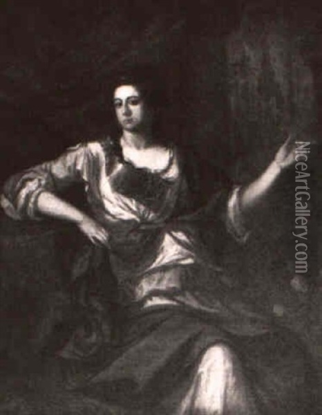 Portrait Of The Actress, Adrienne Lecouvreur, As Minerva Oil Painting - Nicolas de Largilliere
