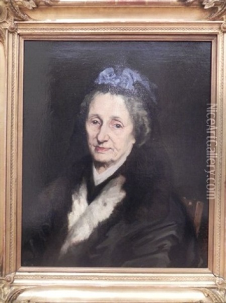 Portrait De Femme Agee Oil Painting - Emile Sacre