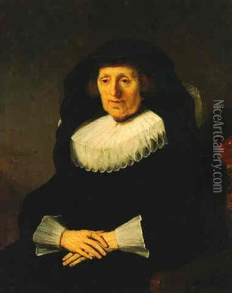 Portrait Of An Old Woman, Aged 70 Oil Painting -  Rembrandt van Rijn