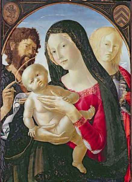 Madonna and Child with St John the Baptist and St Mary Magdalene Oil Painting - Neroccio di (Neroccio da Siena) Landi