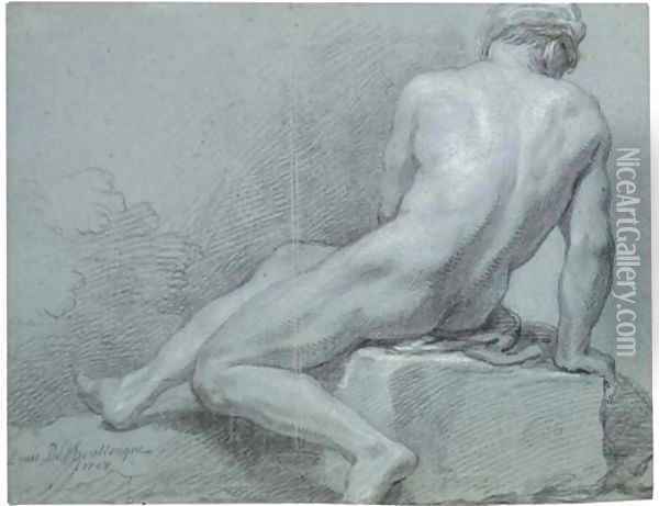 A seated nude, seen from behind Oil Painting - Louis the Younger Boullogne