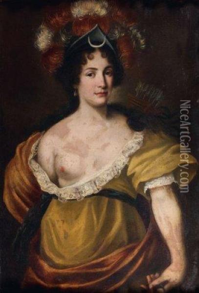 Portrait De Femme En Diane Oil Painting - Jacob Ferdinand Voet