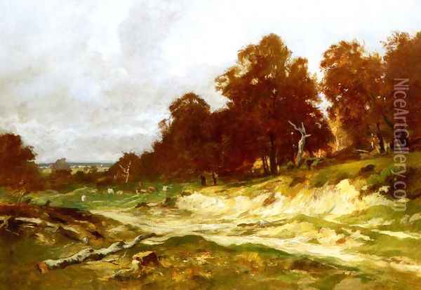 Landschaft Bei Barbizon (Barbizon Landscape) Oil Painting - Otto Frolicher