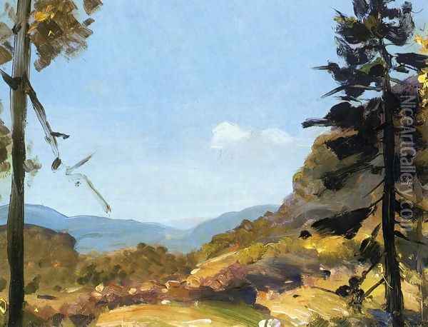 Evening Hills Catskill Mountains Oil Painting - George Wesley Bellows