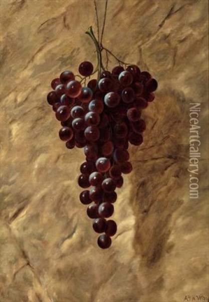 Red Grapes And Green Grapes (2) Oil Painting - Andrew John Henry Way