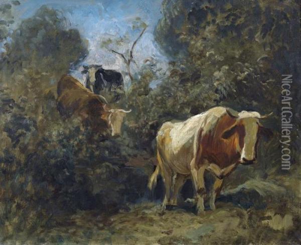 Landschaft Mit Kuhen Oil Painting - Rudolf Koller