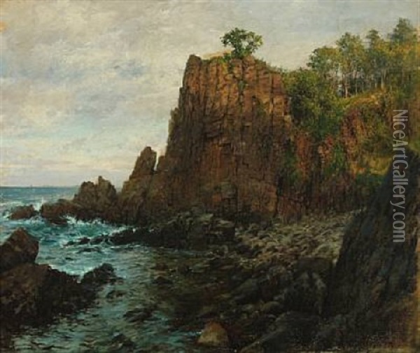 A Coastal Scenery From Bornholm Island Oil Painting - Peder Jacob Marius Knudsen