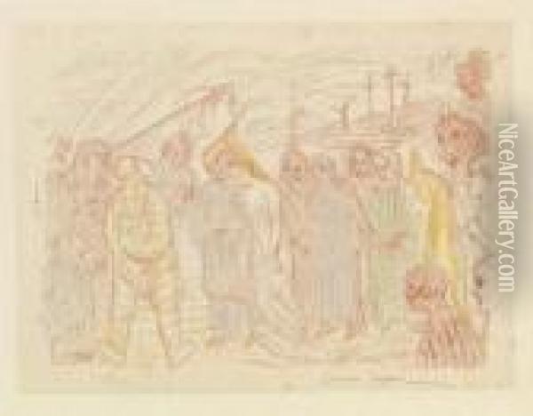The Road To Calvary Oil Painting - James Ensor