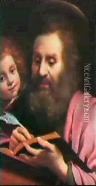 Saint Matthew Oil Painting - Carlo Dolci