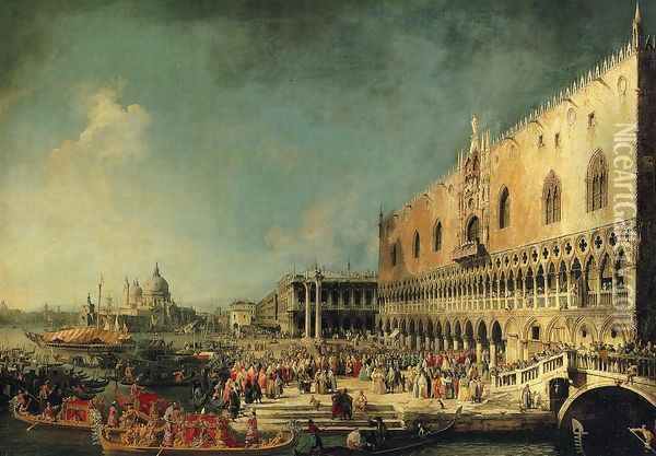 Arrival of the French Ambassador in Venice 1740s Oil Painting - (Giovanni Antonio Canal) Canaletto