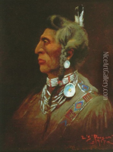Medicine Crow Oil Painting - Edgar Samuel Paxson