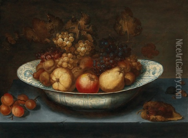 A Fruit Still Life In A Chinese Bowl Oil Painting - Johannes Bouman