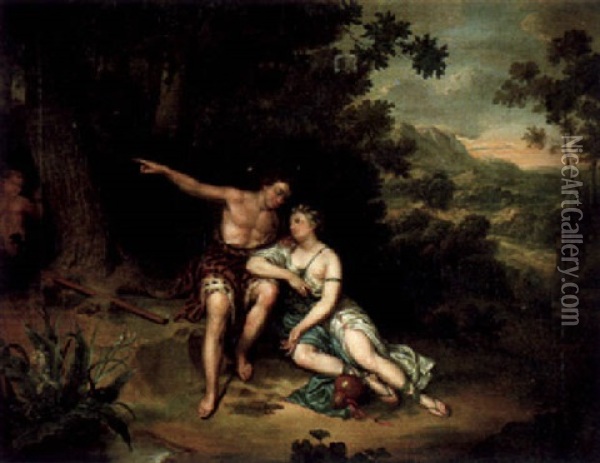 Bacchus Och Ariadne Oil Painting - Willem van Mieris