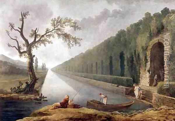 The Canal Oil Painting - Hubert Robert