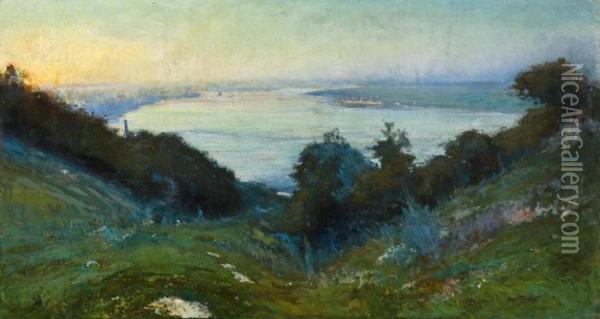 View Of The Dnieper River Oil Painting - Iwan Trusz