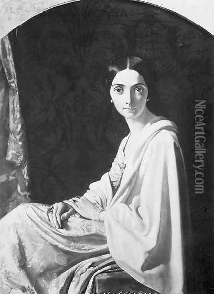 Portrait de la princesse Belgiojoso (Portrait of Princess Belgiojoso) Oil Painting - Henri Lehmann
