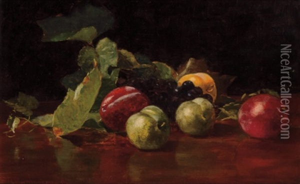 Fruit On A Tabletop Oil Painting - Charles Albert Burlingame