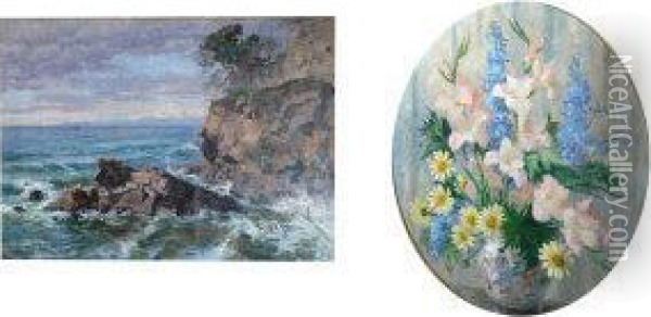 Coastal Cliffs Oil Painting - Georg Holub