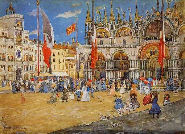 St. Mark's, Venice Oil Painting - Maurice Brazil Prendergast